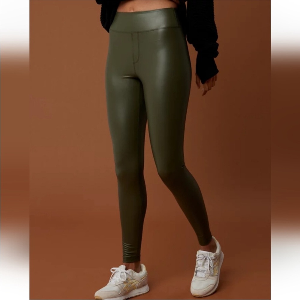 NWT OFFLINE By Aerie Real Luxe Faux Leather Legging Green S
